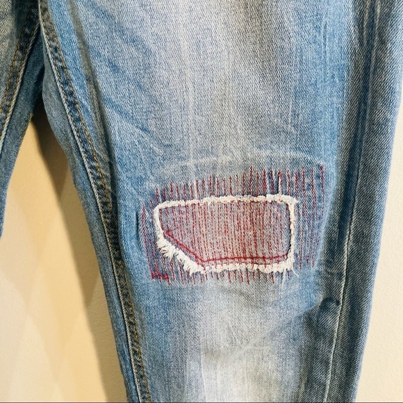 DESIGUAL Sz 26  Ethnic Ankle Light Patchwork Colourful Jeans - Picture 6 of 14